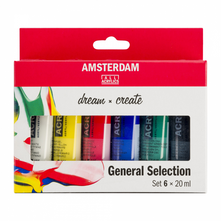 Läs mer om Amsterdam Akrylfärg General Selection Set 6 x 20 ml