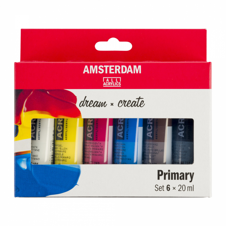Läs mer om Amsterdam Akrylfärg Primary Set 6 x 20 ml