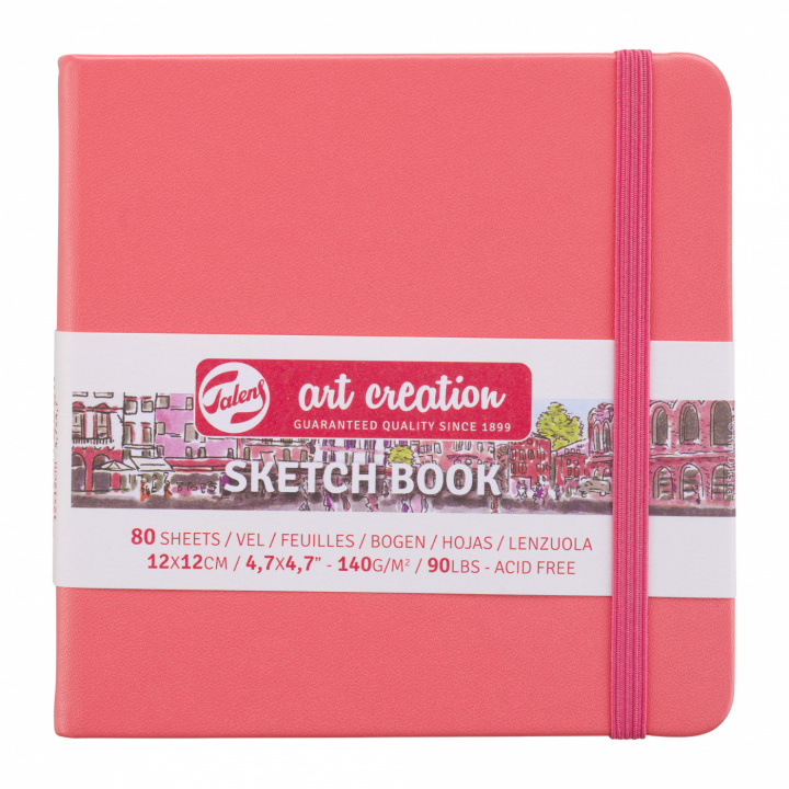 Läs mer om Art Creation Sketchbook Coral Red 12x12 cm