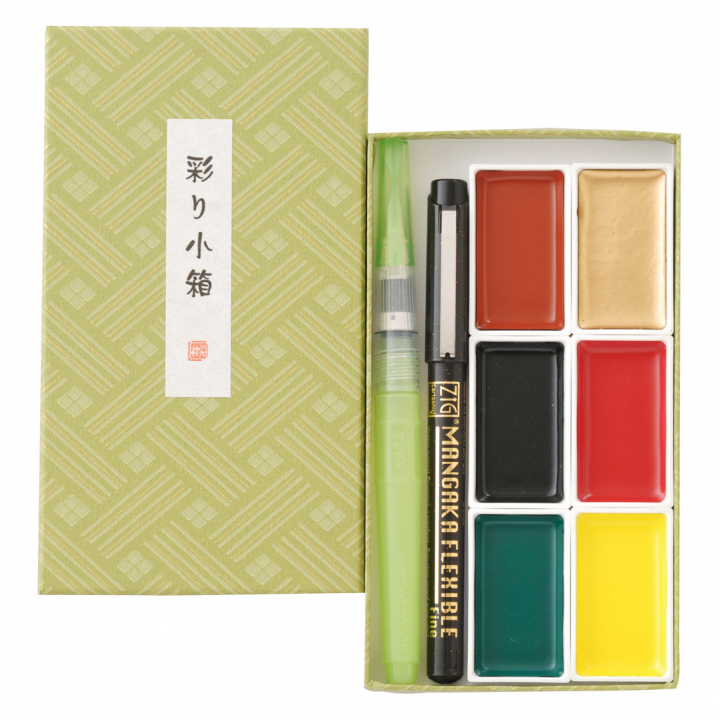 Gansai Tambi Irodori Kobako Akvarell-kit i gruppen Konstnärsmaterial / Färger / Akvarellfärg hos Pen Store (111863)