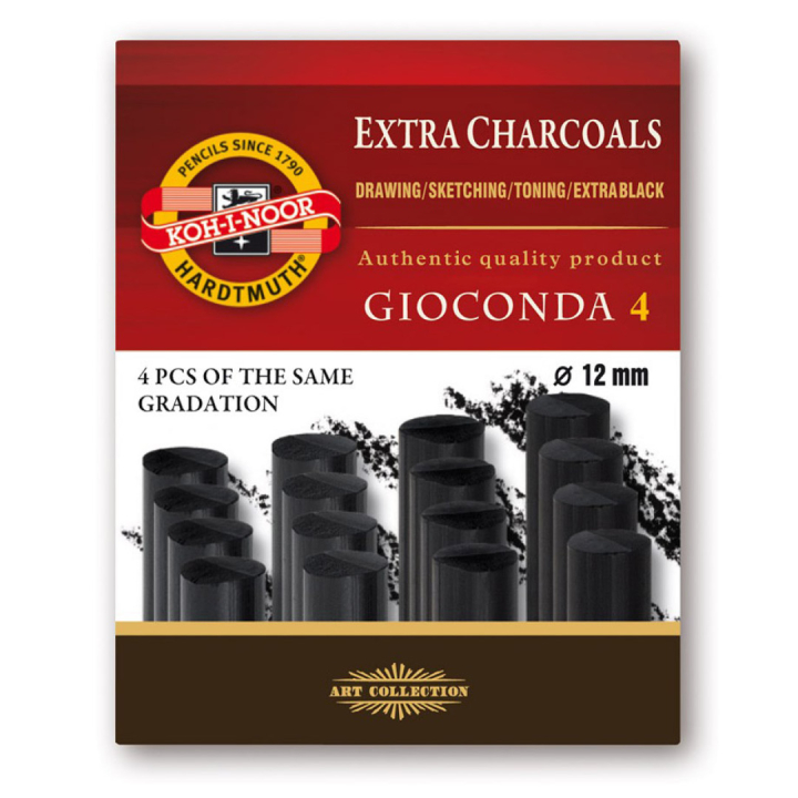 Gioconda Ritkol 4-set i gruppen Konstnärsmaterial / Kritor och blyerts / Kolpennor och ritkol hos Pen Store (111865_r)