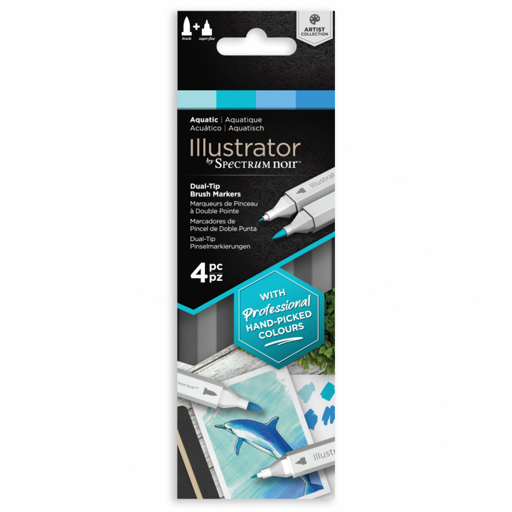 Illustrator Marker 4-set Aquatic i gruppen Pennor / Konstnärspennor / Illustrationsmarkers hos Pen Store (111887)