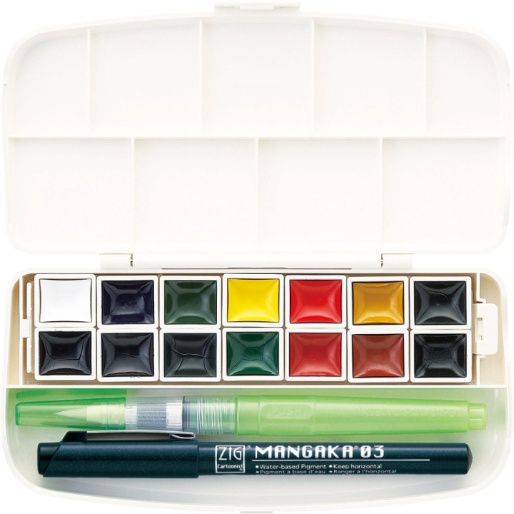 Transparent Watercolor Set x 14 i gruppen Konstnärsmaterial / Konstnärsfärger / Akvarellfärg / Akvarellfärg i kopp hos Pen Store (112513)