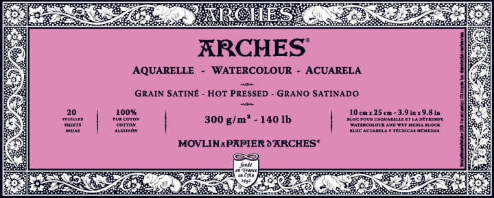 Läs mer om Arches Akvarellblock HP 300g 10x25cm