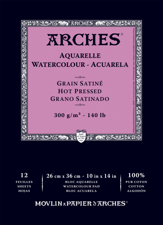 Läs mer om Arches Akvarellblock HP 300gx36cm 12 ark
