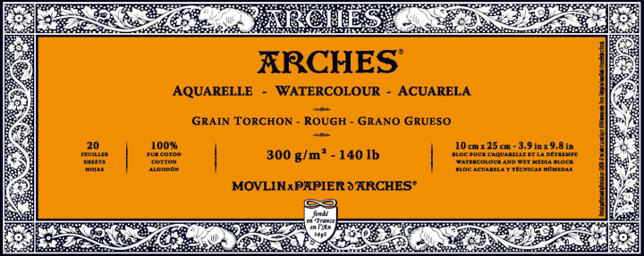 Läs mer om Arches Akvarellblock Rough 300g 10x25cm