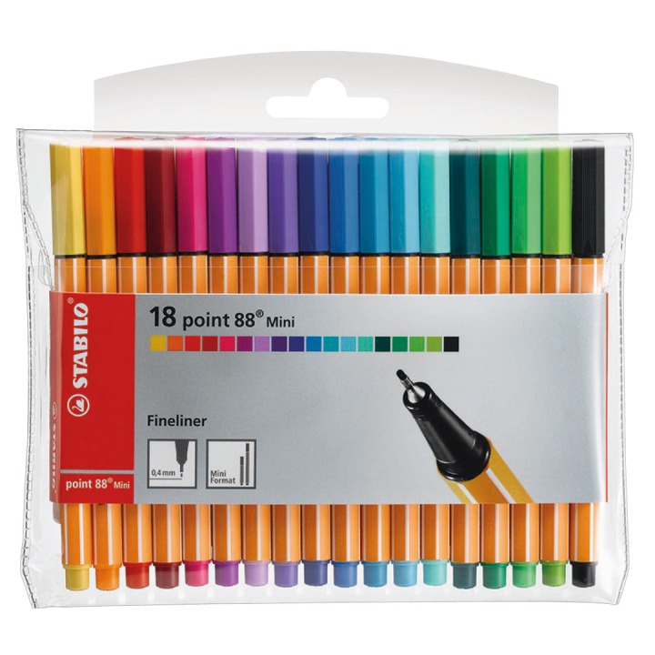 Point 88 Mini Fineliner 18-pack i gruppen Pennor / Skriva / Fineliners hos Pen Store (125418)