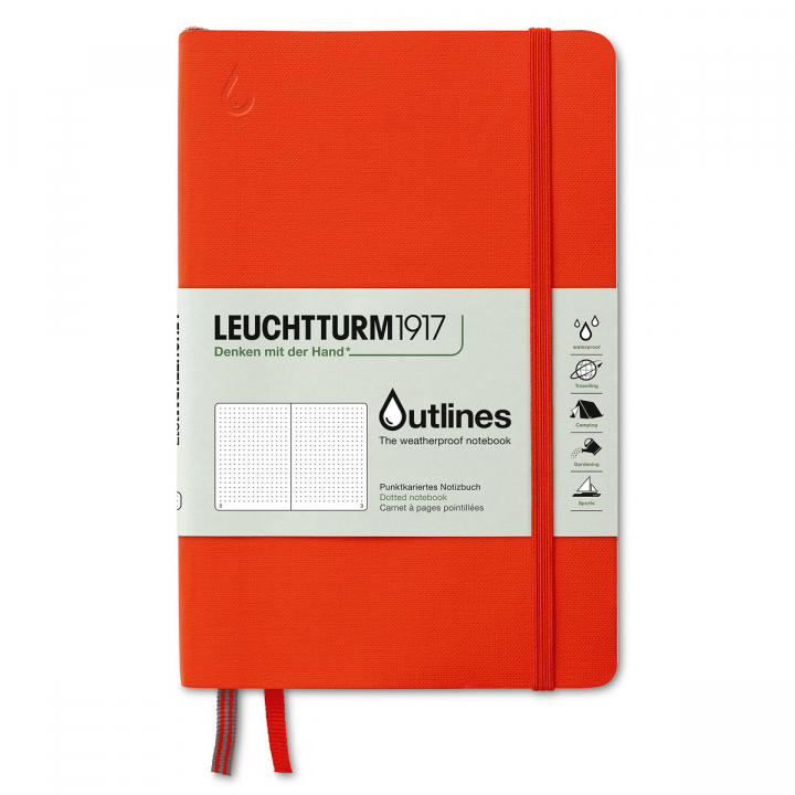 Läs mer om Leuchtturm1917 Outline Notebook B6 Signal Orange Dotted