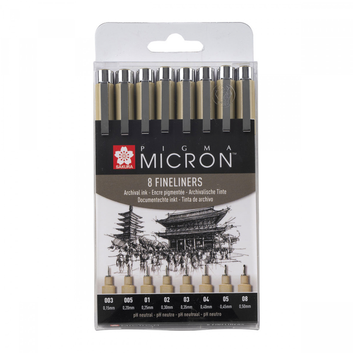 Läs mer om Sakura Pigma Micron 8-set Black