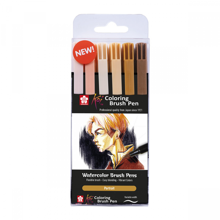 Sakura Koi Coloring Brush Pen 6-set Portrait - Startupsidan