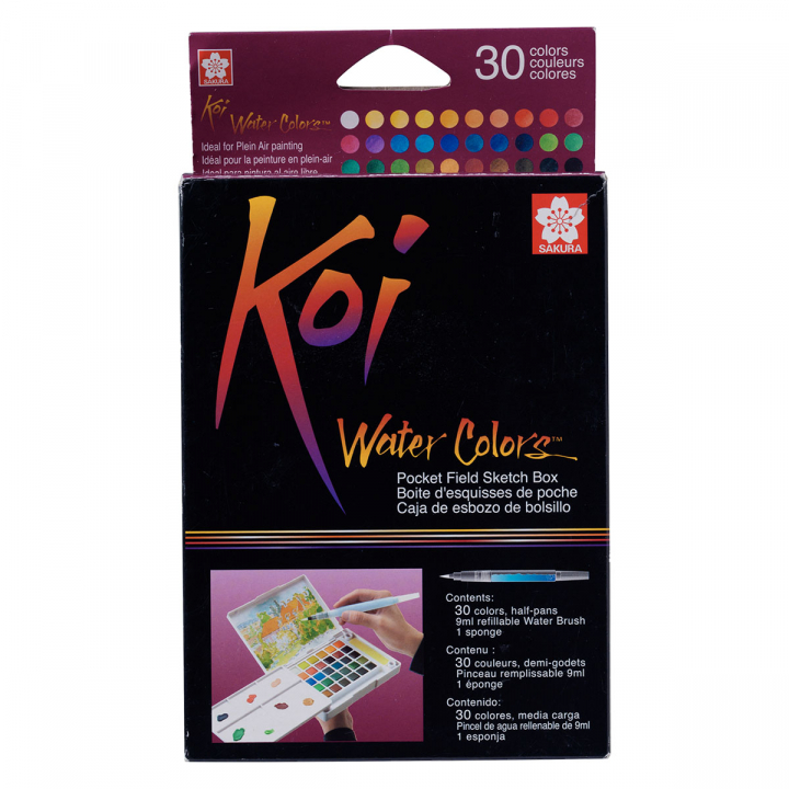 Sakura Koi Målarset Water Colors Sketch Box 30 + Pensel