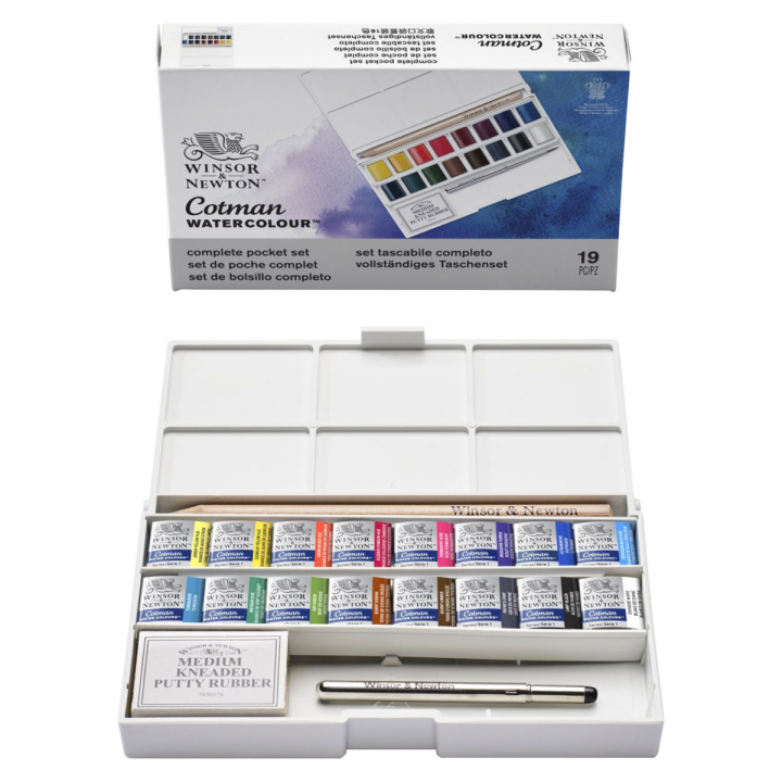 Cotman Akvarellset Deluxe Sketchers Pocket Box i gruppen Konstnärsmaterial / Färger / Akvarellfärg hos Pen Store (125826)