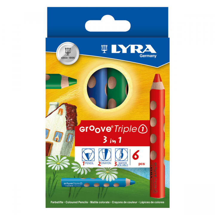 Läs mer om Lyra Groove TripleOne Färgpennor 6-pack