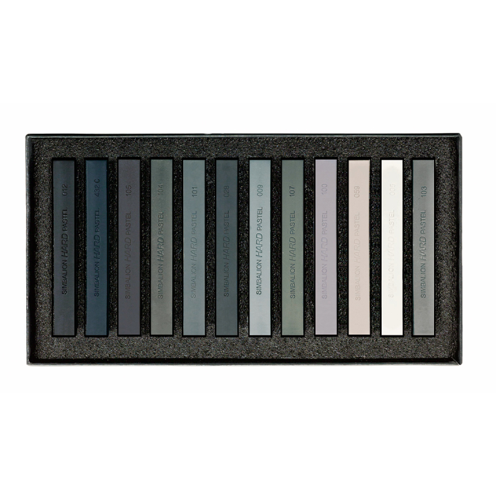 Pastellkritor Hårda Grey Tones 12-set i gruppen Konstnärsmaterial / Kritor och blyerts / Pastellkritor hos Pen Store (125972)