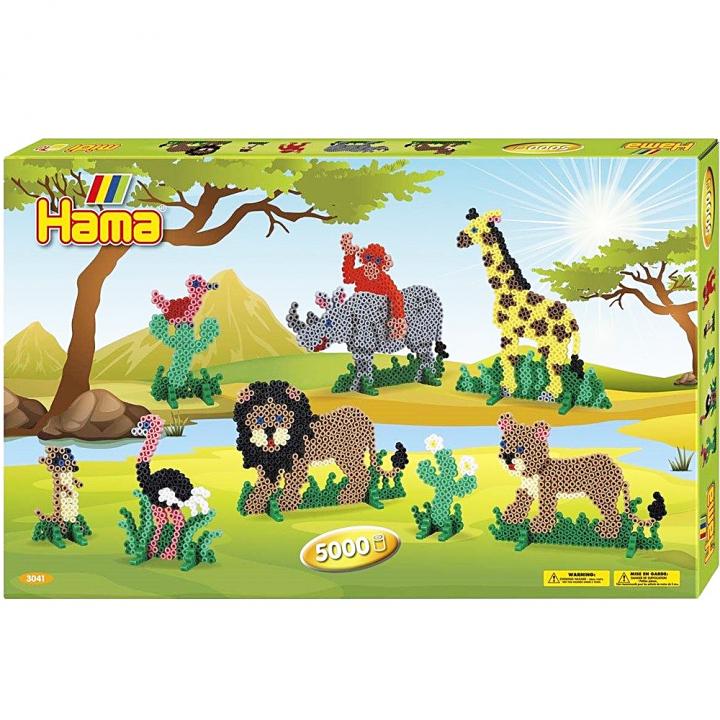 Läs mer om Hama Midi Pärlor Presentbox Safari 5000 st