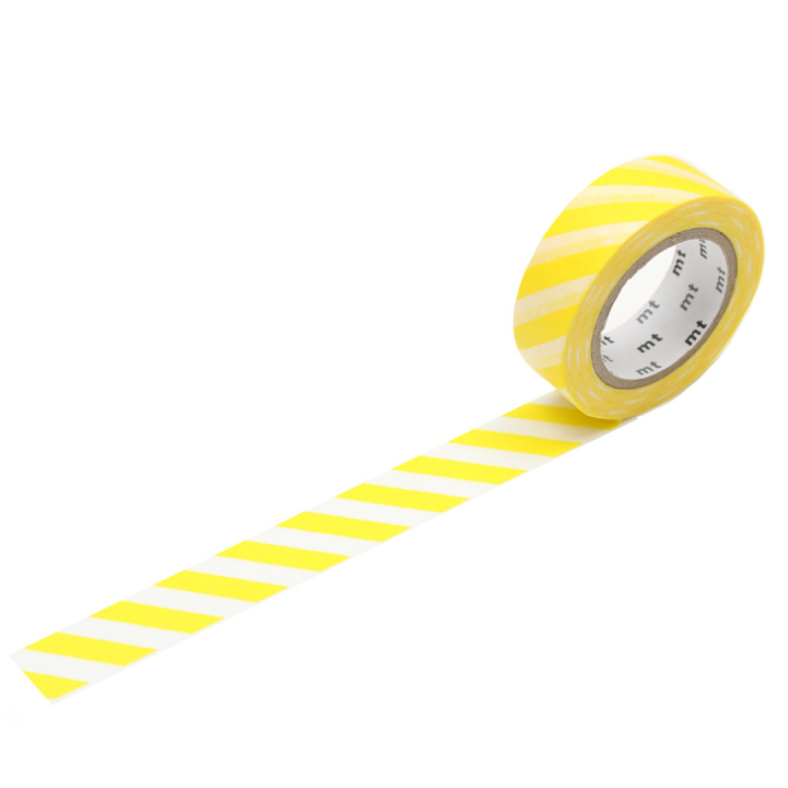 Washi-tejp Stripe Lemon i gruppen Skapande & Hobby / Hobbytillbehör / Washi-tejp hos Pen Store (126481)