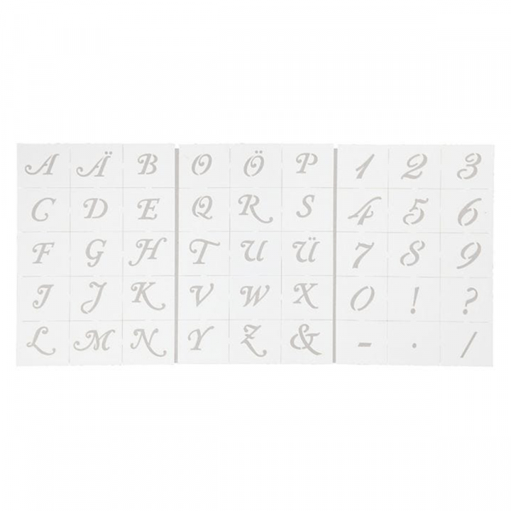 Schabloner Bokstäver & siffror 3-pack i gruppen Skapande & Hobby / Hobbytillbehör / Schabloner hos Pen Store (126572)