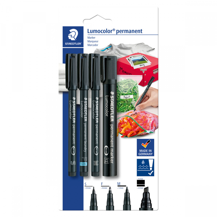 Lumocolor Permanent Markers 4-set i gruppen Pennor / Märkning och kontor / Märkpennor hos Pen Store (126601)