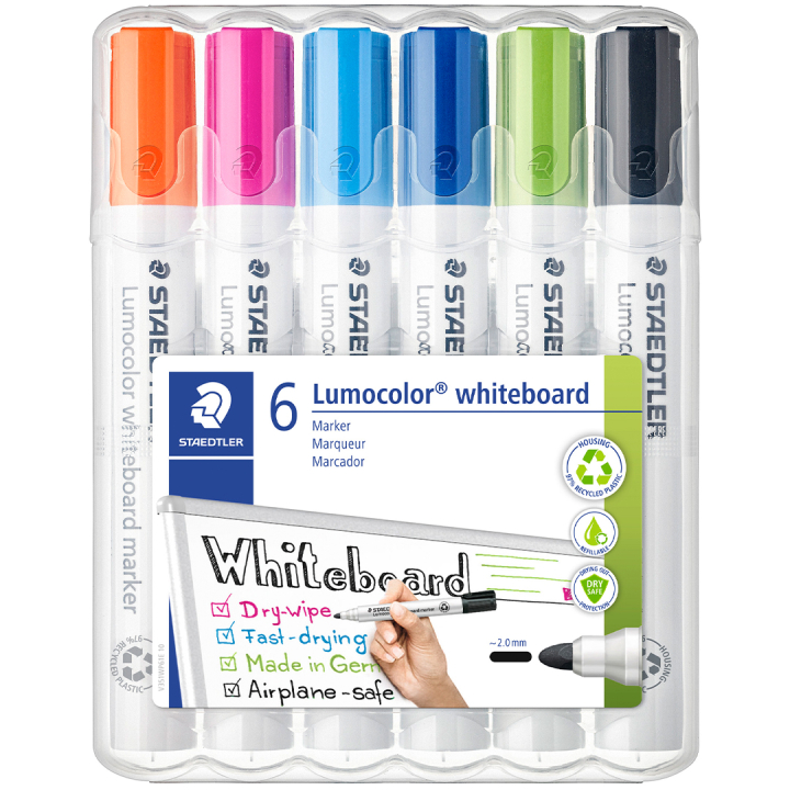 Lumocolor Whiteboard marker 6-pack 2 mm i gruppen Pennor / Märkning och kontor / Whiteboardpennor hos Pen Store (126606)