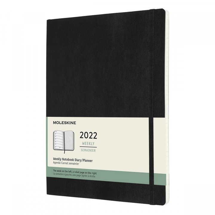 Kalender 2022 Weekly Soft Cover Note XL Black i gruppen Papper & Block / Kalendrar och almanackor / 12-månaderskalendrar hos Pen Store (126659)