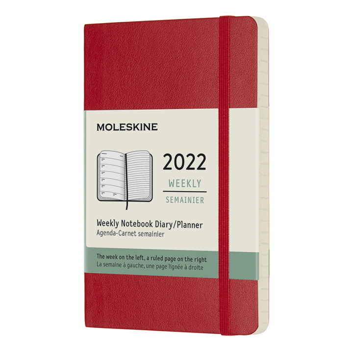 Kalender 2022 Weekly Soft Cover Note Pocket Red i gruppen Papper & Block / Kalendrar och almanackor / 12-månaderskalendrar hos Pen Store (126660)