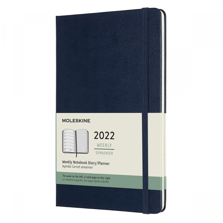 Kalender 2022 Weekly Hard Cover Note Large Blue i gruppen Papper & Block / Kalendrar och almanackor / 12-månaderskalendrar hos Pen Store (126688)
