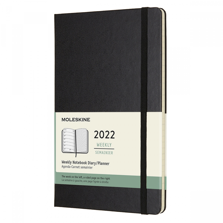 Kalender 2022 Weekly Hard Cover Note Large Black i gruppen Papper & Block / Kalendrar och almanackor / 12-månaderskalendrar hos Pen Store (126689)
