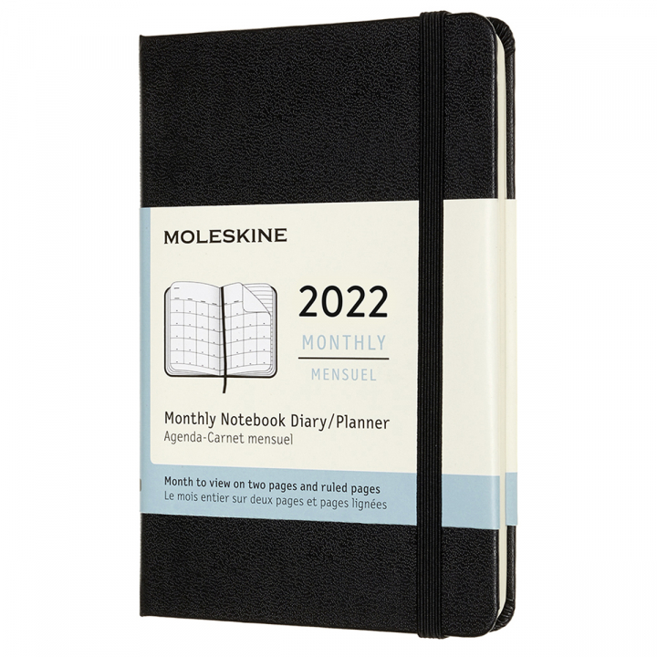 Kalender 2022 Monthly Hard Cover Pocket Black i gruppen Papper & Block / Kalendrar och almanackor / 12-månaderskalendrar hos Pen Store (126703)