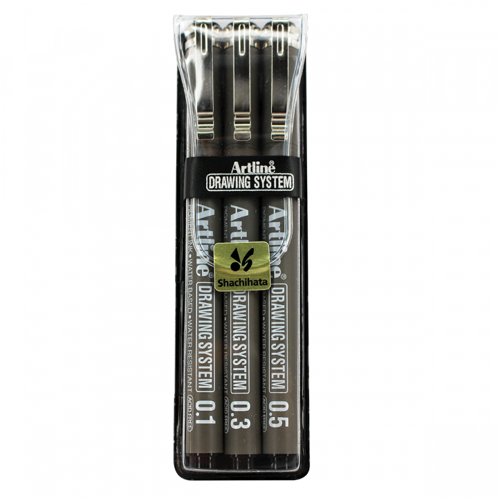 Läs mer om Artline Fineliner Drawing System Black 3-pack