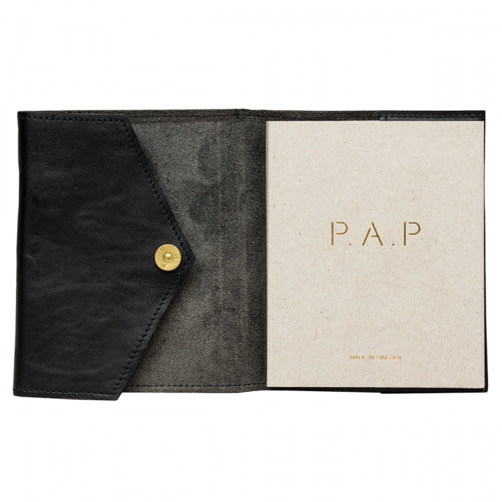 Mia A5 Leather Notebook Black i gruppen Papper & Block / Skriva och anteckna / Anteckningsböcker hos Pen Store (126787)