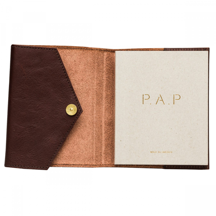 Mia A5 Leather Notebook Brown i gruppen Papper & Block / Skriva och anteckna / Anteckningsböcker hos Pen Store (126789)