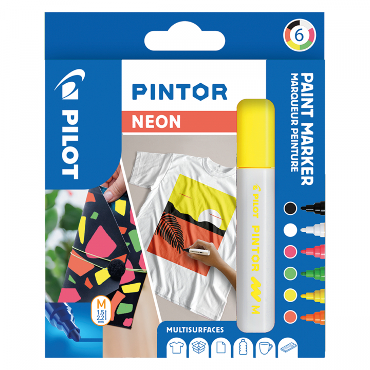 Läs mer om Pilot Pintor Medium 6-pack Neon