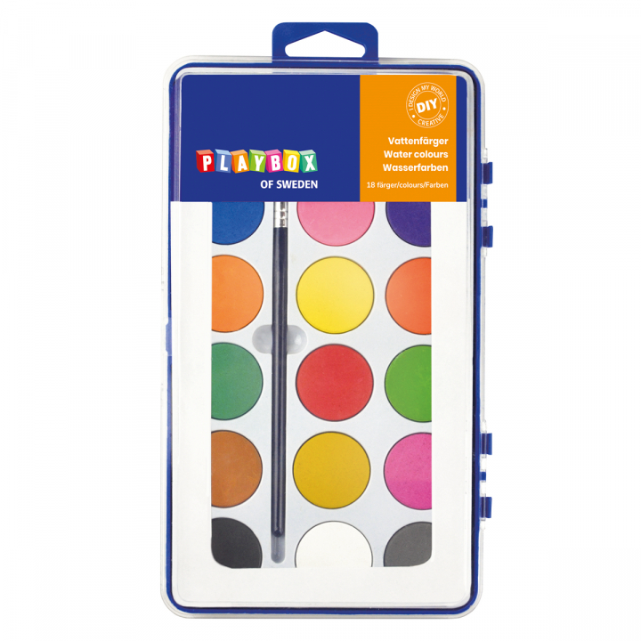 Läs mer om Playbox Vattenfärgspalett 18 färger
