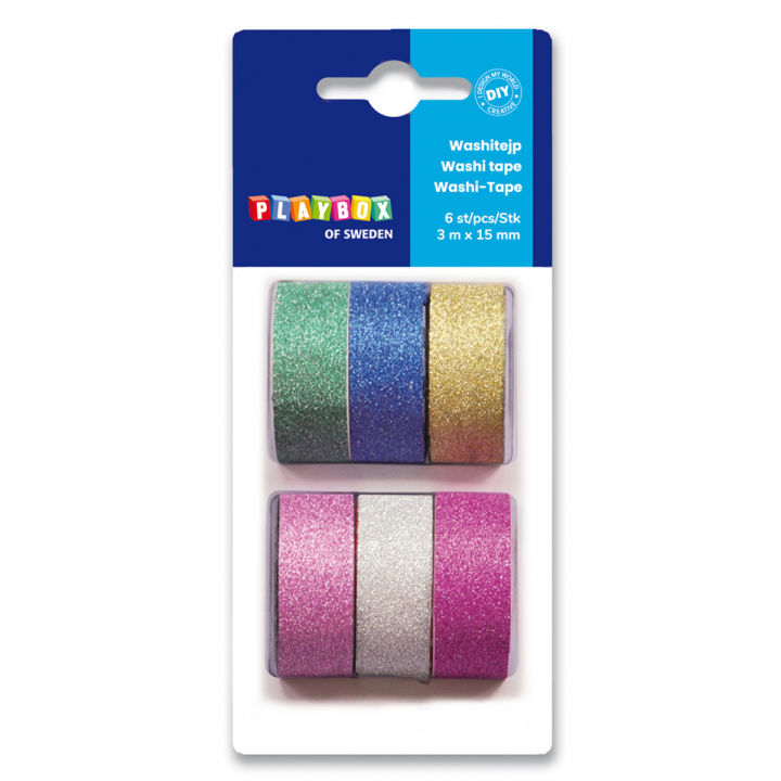 Washitejp Glitter 6-pack i gruppen Skapande & Hobby / Hobbytillbehör / Tejp hos Pen Store (126865)
