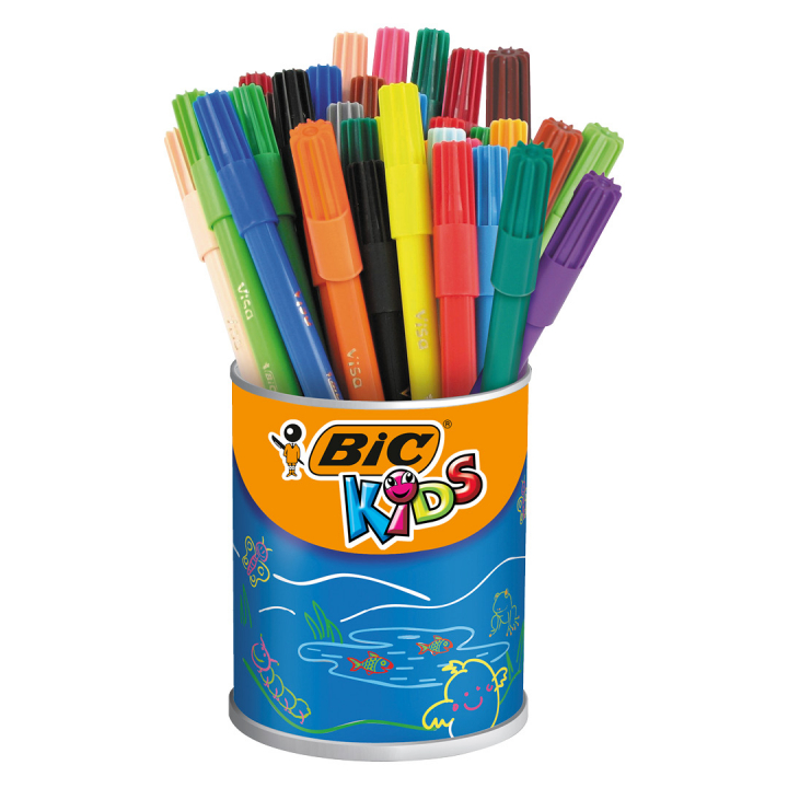 Läs mer om BIC Kids Visa Plastic Pot Tuschpennor 36-set