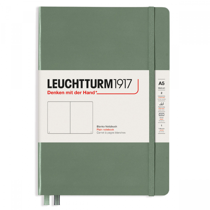 Läs mer om Leuchtturm1917 Notebook A5 Medium Olinjerad Olive