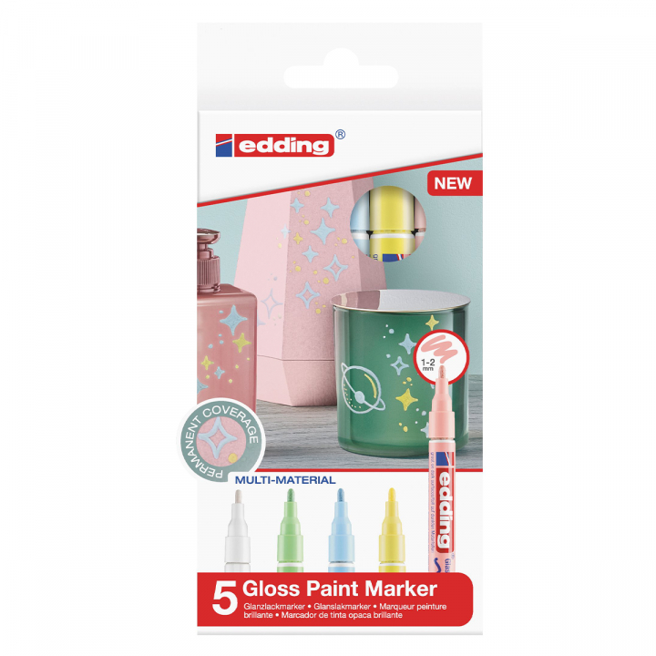 Gloss Paint Marker Fine 5-set Pastel i gruppen Pennor / Märkning och kontor / Märkpennor hos Pen Store (127396)