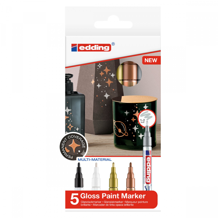 Gloss Paint Marker Fine 5-set Metallic i gruppen Pennor / Märkning och kontor / Märkpennor hos Pen Store (127397)