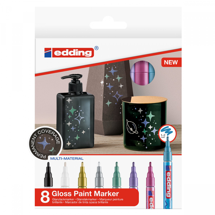 Gloss Paint Marker Fine 8-set Metallic i gruppen Pennor / Märkning och kontor / Märkpennor hos Pen Store (127399)