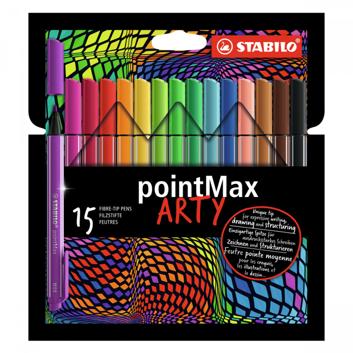 Pointmax Arty Fiberpenna 15-pack i gruppen Pennor / Konstnärspennor / Tuschpennor hos Pen Store (127795)