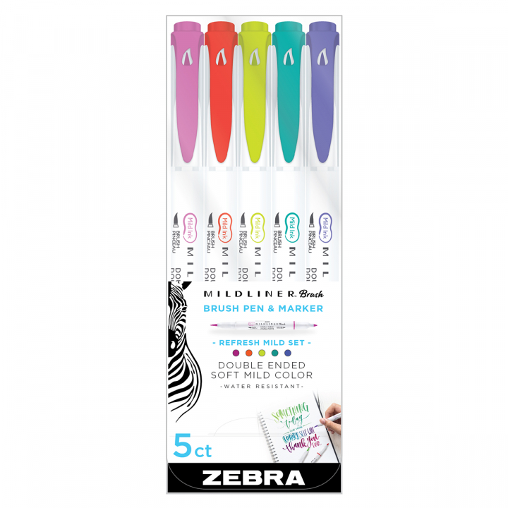 Läs mer om Zebra Mildliner Brush 5-pack Refresh Mild