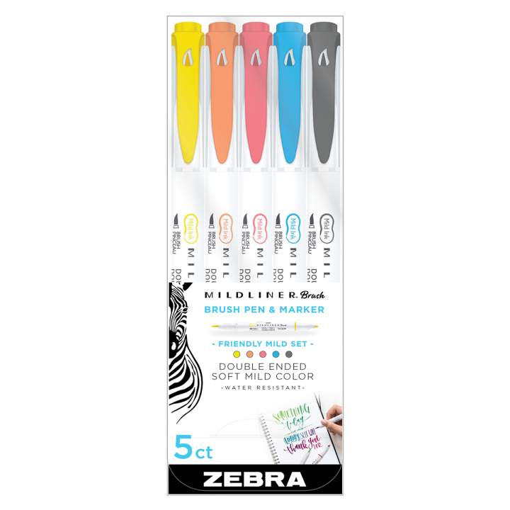 Läs mer om Zebra Mildliner Brush 5-pack Friendly Mild
