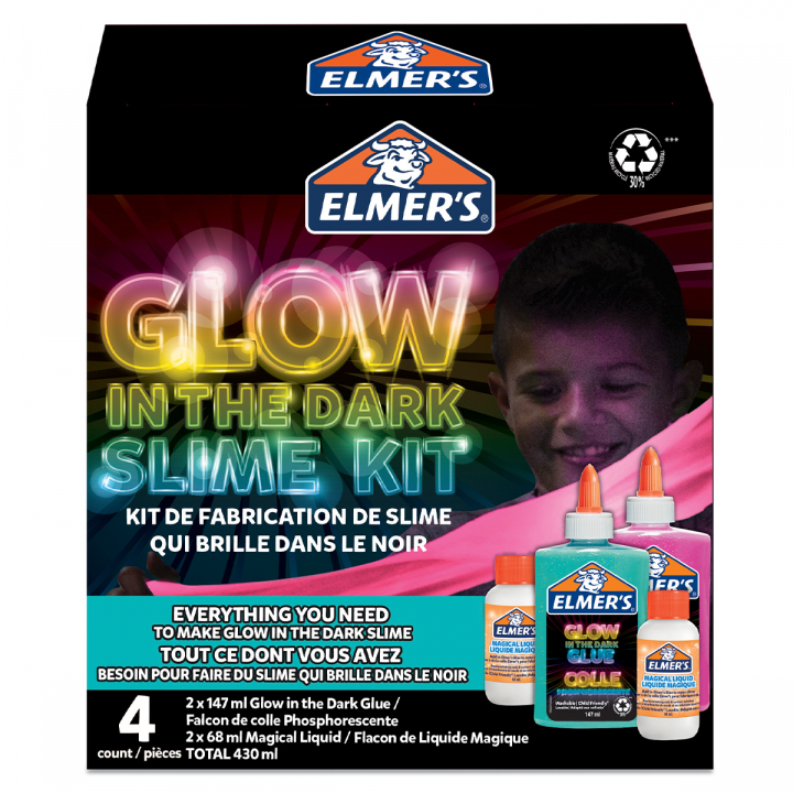 Glow in the Dark Slime Kit 4 delar i gruppen Kids / Barnpyssel och kreativitet / Slime hos Pen Store (128052)