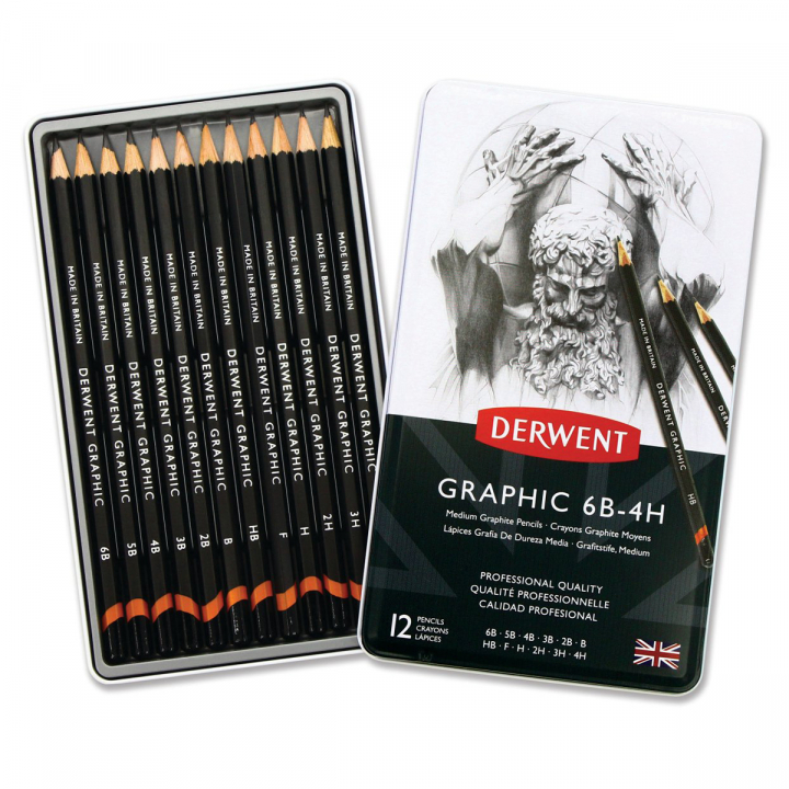 Graphic Blyerts 12-set 6B-4H i gruppen Konstnärsmaterial / Kritor och blyerts / Grafit och blyerts hos Pen Store (128167)