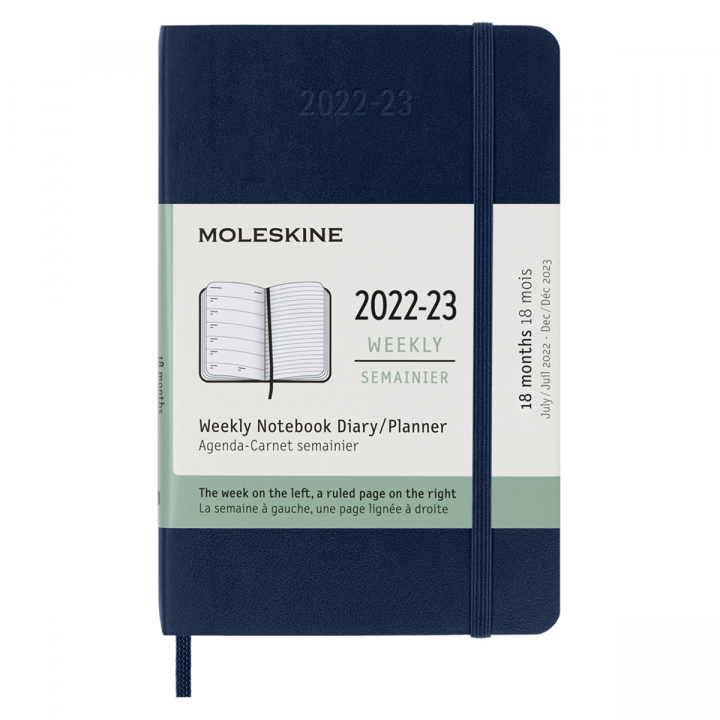 18M WeekNote Kalender Soft Cover Pocket Mörkblå i gruppen Papper & Block / Kalendrar och almanackor / 18-månaderskalendrar hos Pen Store (128232)