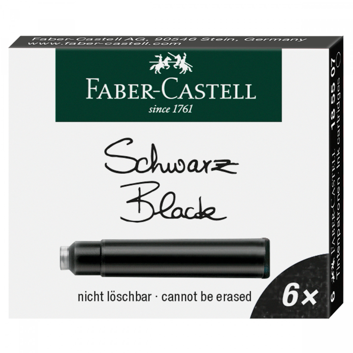Läs mer om Faber-Castell Patron/Refill 6-pack Svart