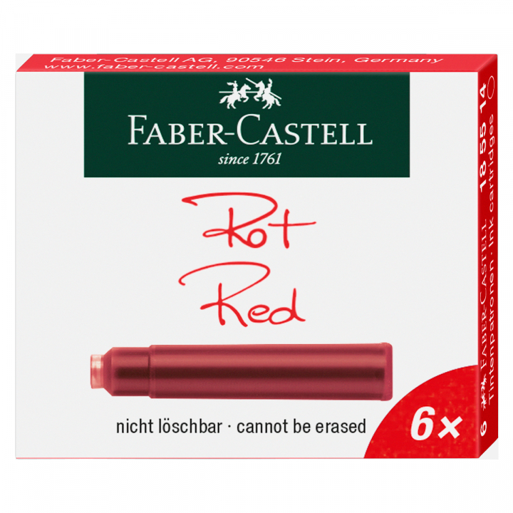 Läs mer om Faber-Castell Patron/Refill 6-pack Röd
