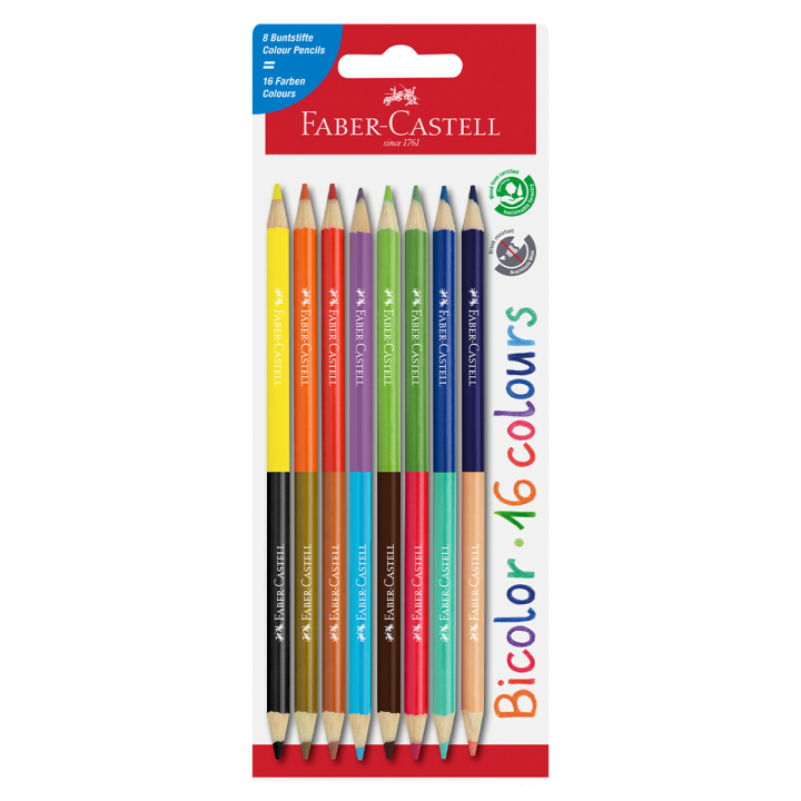 Läs mer om Faber-Castell Färgpennor Bicolor 8-set