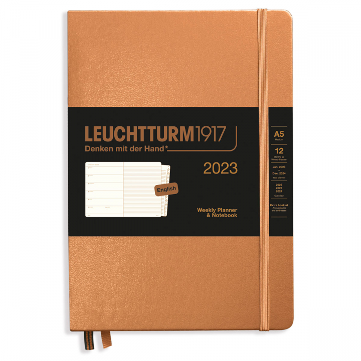 Kalender 2023 Weekly Notebook Hardcover A5 Copper i gruppen Papper & Block / Kalendrar och almanackor / 12-månaderskalendrar hos Pen Store (128411)