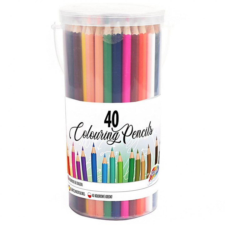 Färgpennor i hink 40-pack i gruppen Kids / Barnpennor / Färgpennor för barn hos Pen Store (128507)